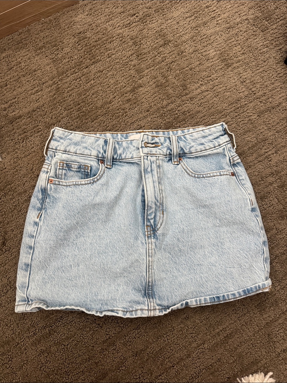 PacSun Light Wash Denim Mini Skirt